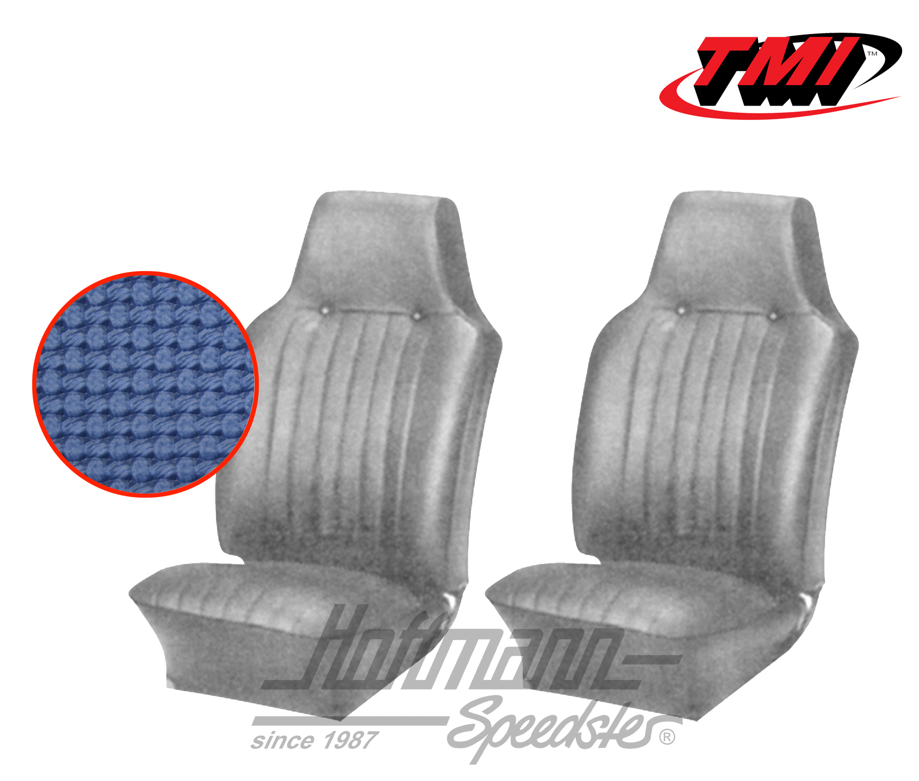 Coprisedile, Karmann Ghia, anteriore, 67-68, blu | 43-1505-08 | 066-0071-20