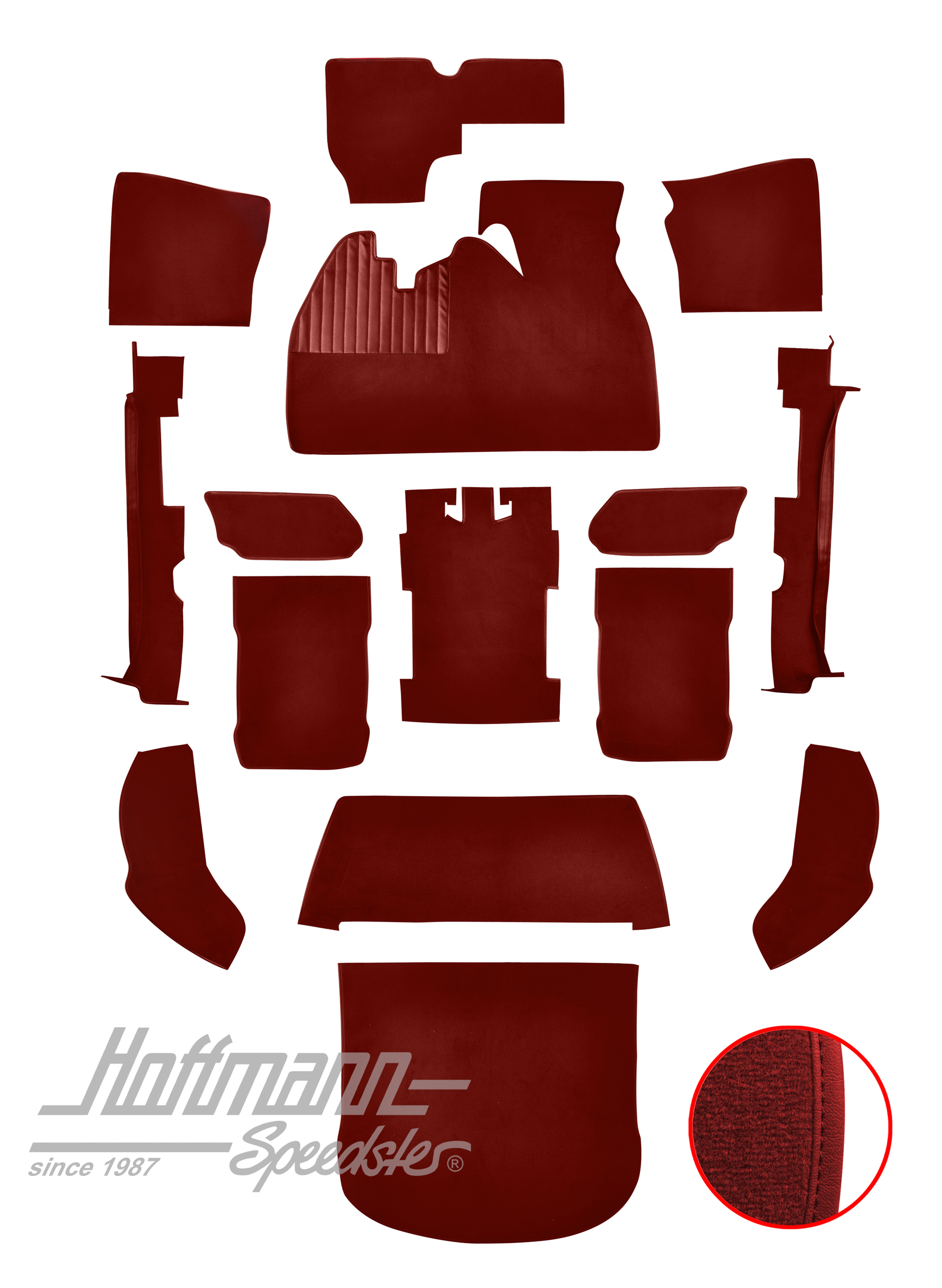 Set tappeti, Maggiolino Berlina, 1303, rosso |  | 026-5726