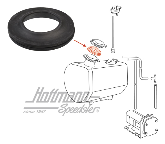 Guarnizione, serbatoio liquido lavavetro, 68-73 | 901 628 183 00 | 580-1334-12