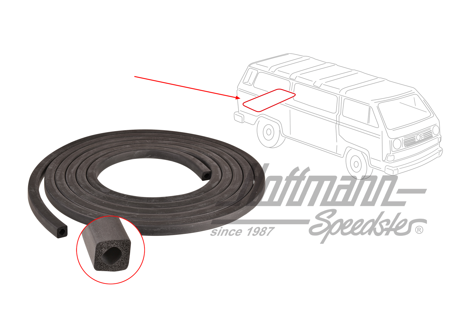 Guarnizione, coperchio vano motore, superiore, Furgone T3 | 251 813 133 B | 350-0212