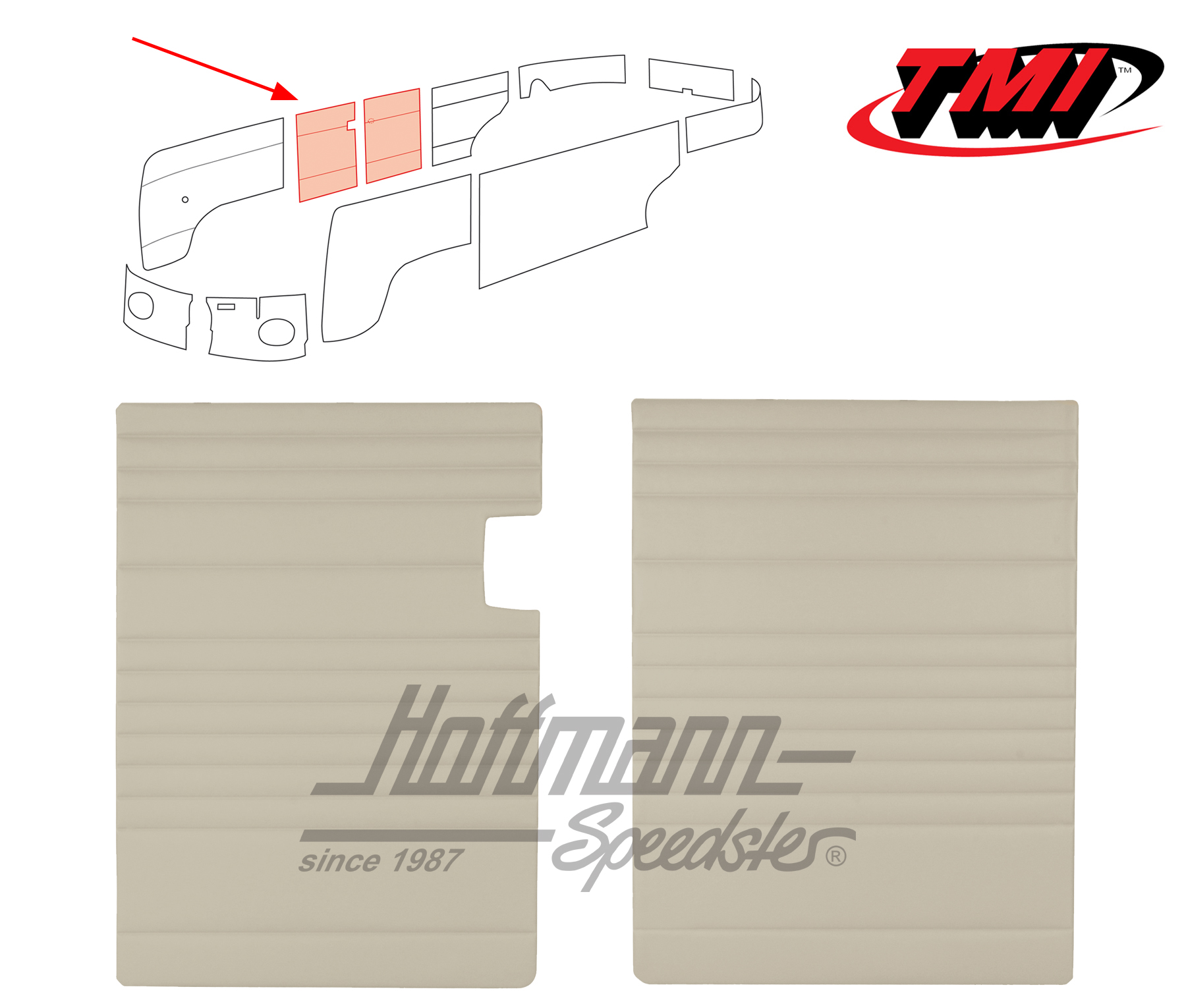 Pannelli porte ribaltabili, 55-67, bianco antico | 10-2113-15 | 098-0570-04