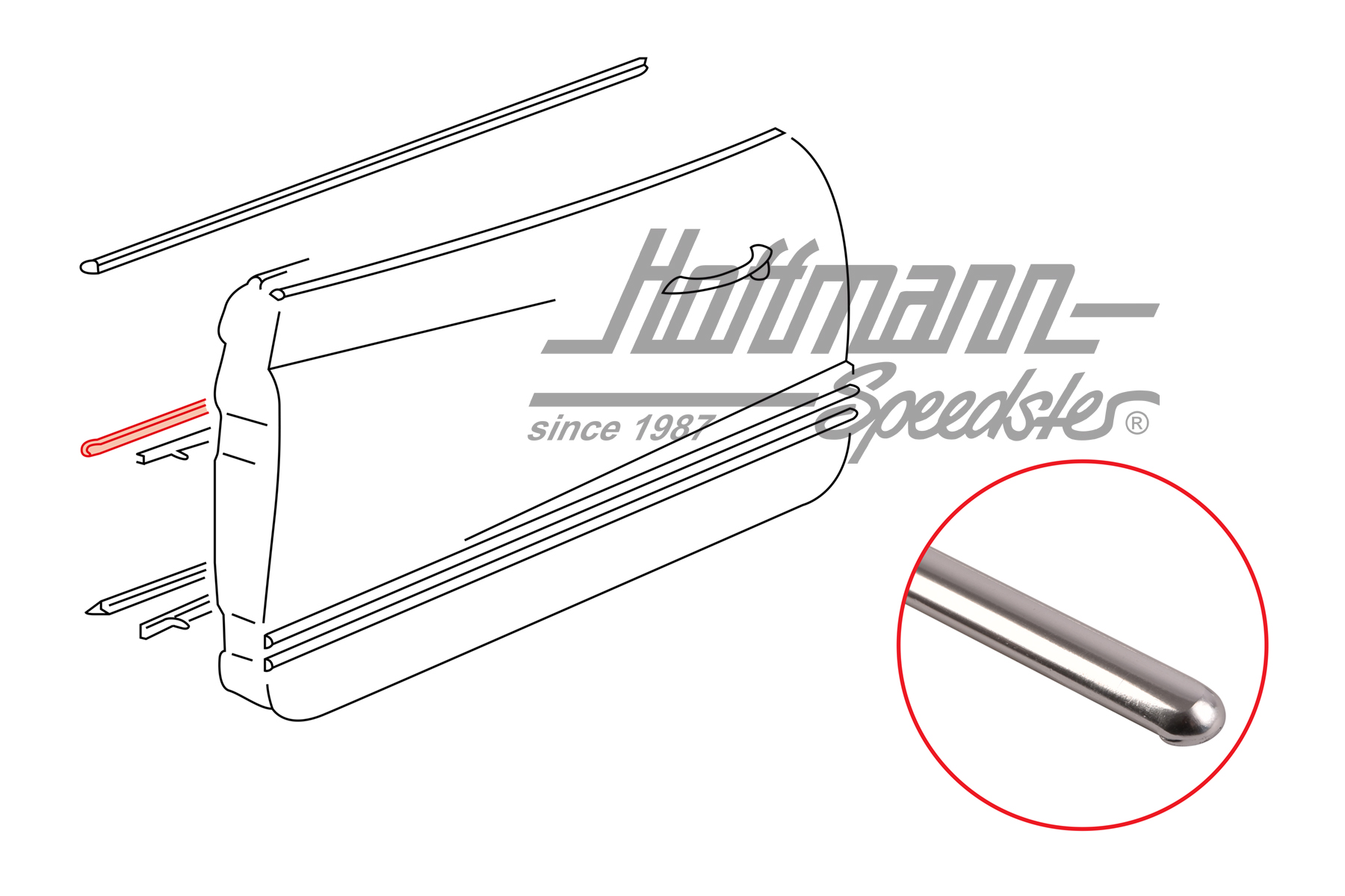Modanatura, rivestimento portiera, centrale, 8.67-7.74 | 141 853 105 B | 066-0028-36