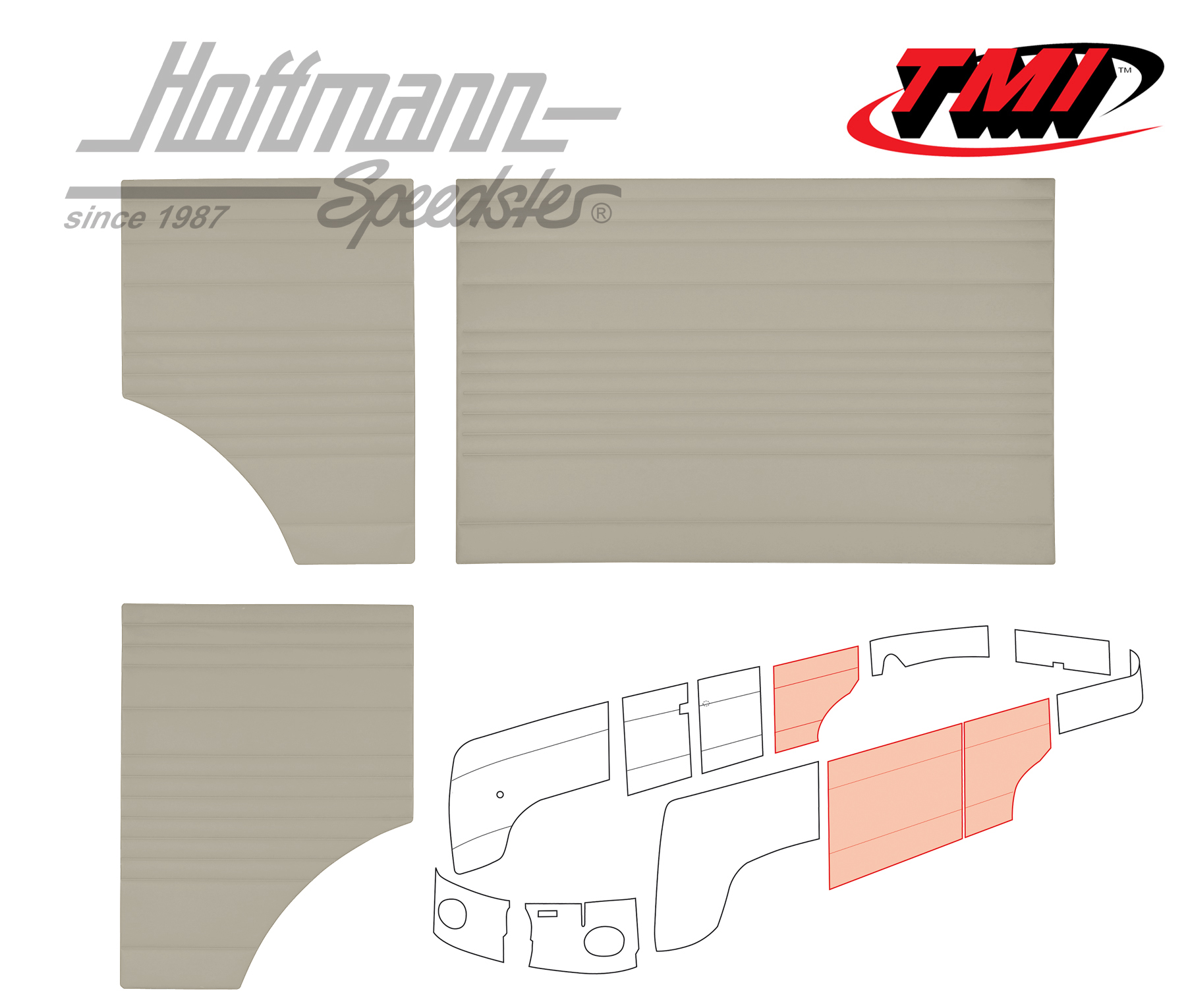 Pannelli laterali, centro, 62-67, bianco antivo | 10-2143-15 | 098-0578-04