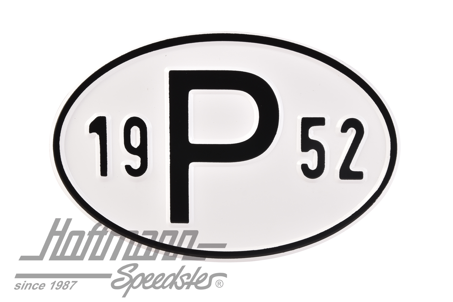 Targa sigla internazionale "P" (Portogallo), "1952", alluminio |  | 020-2405-52