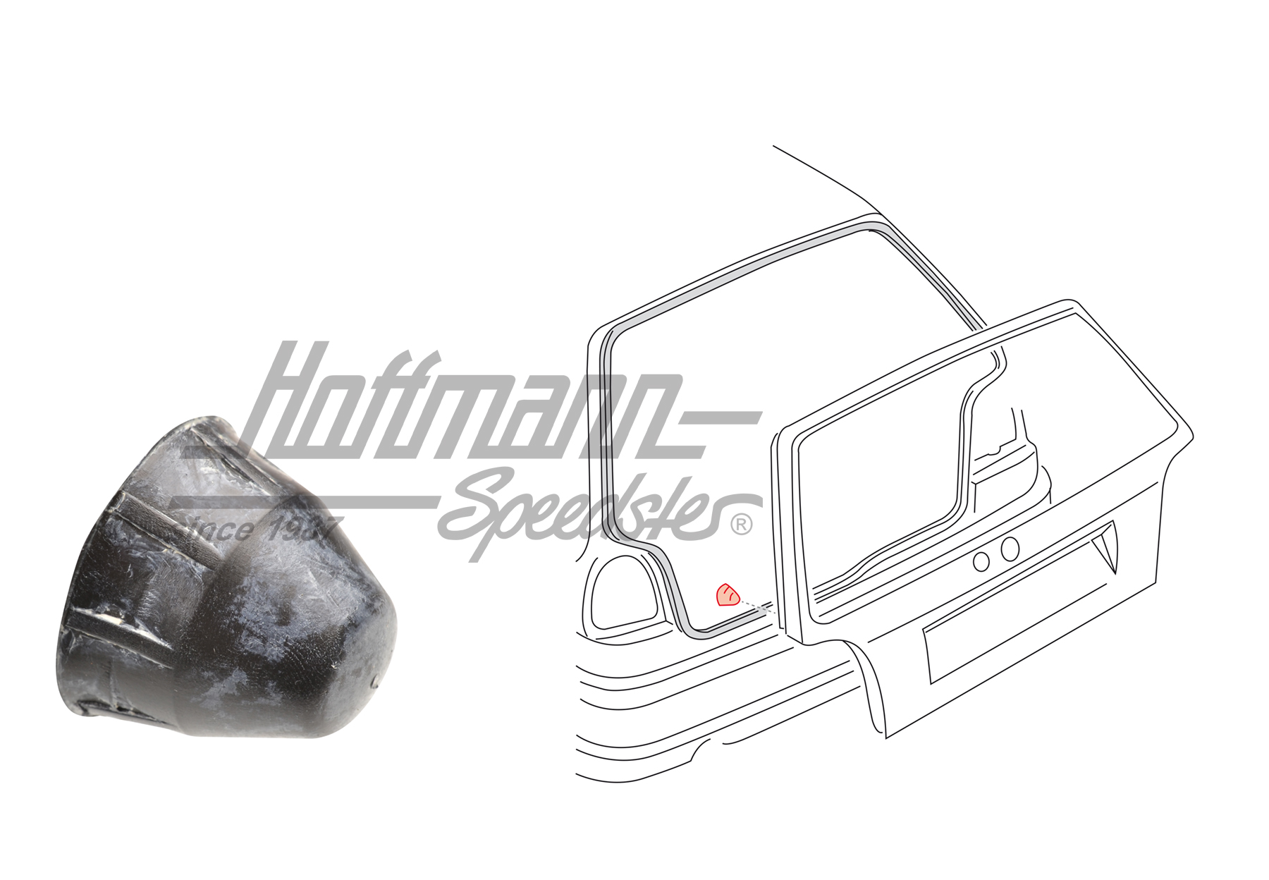 Tampone di arresto, portellone posteriore, 90-97 | 191 827 499 A | 208-7410