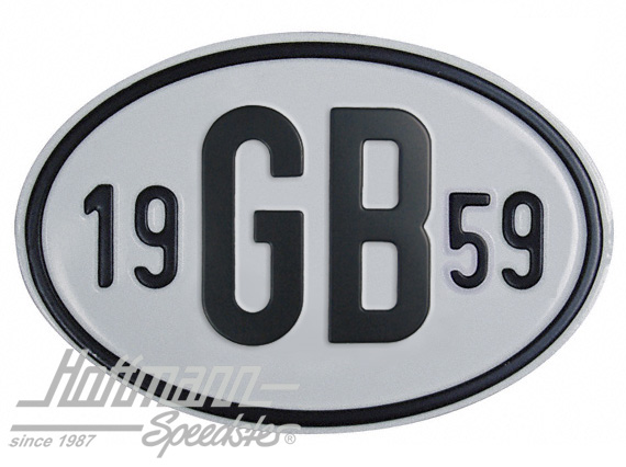 Targa sigla internazionale "GB" (Gran Bretagna), "1959", alluminio |  | 020-2404-59