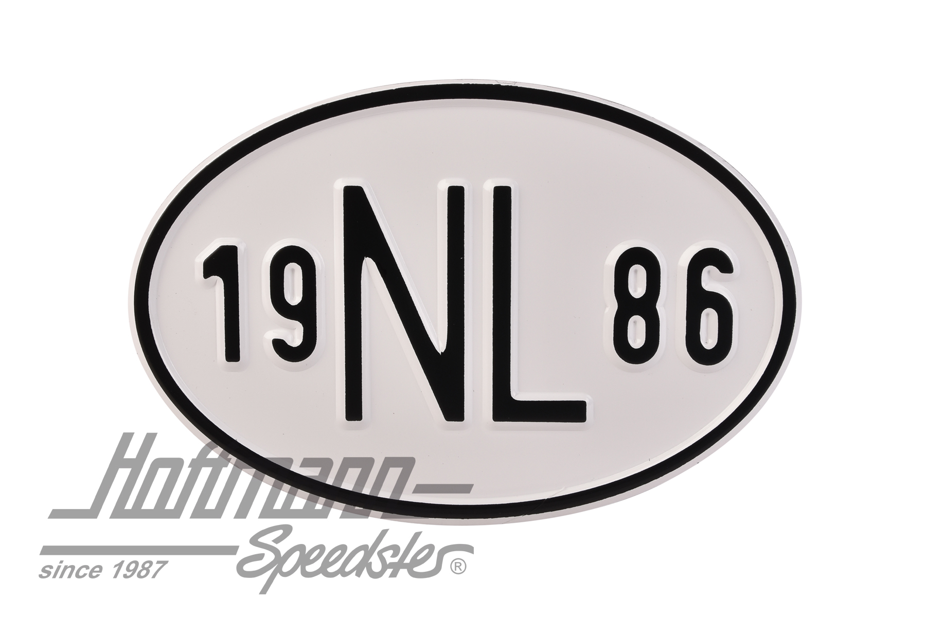 Targa sigla internazionale "NL" (Paesi Bassi), "1986", alluminio |  | 020-2391-86