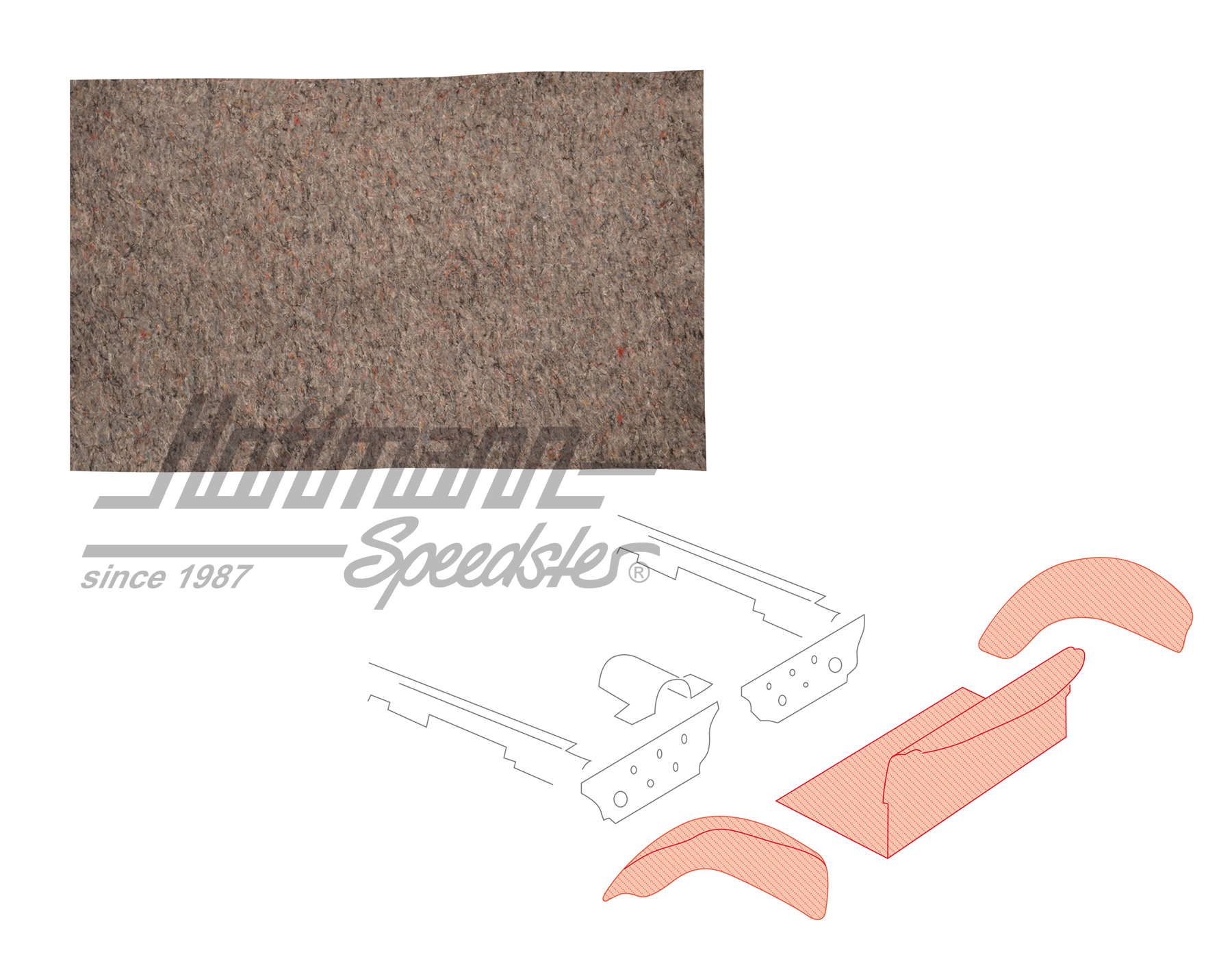 Set tappeti, bagagliaio, Cabriolet, grigio, 8.55-7.72                                               