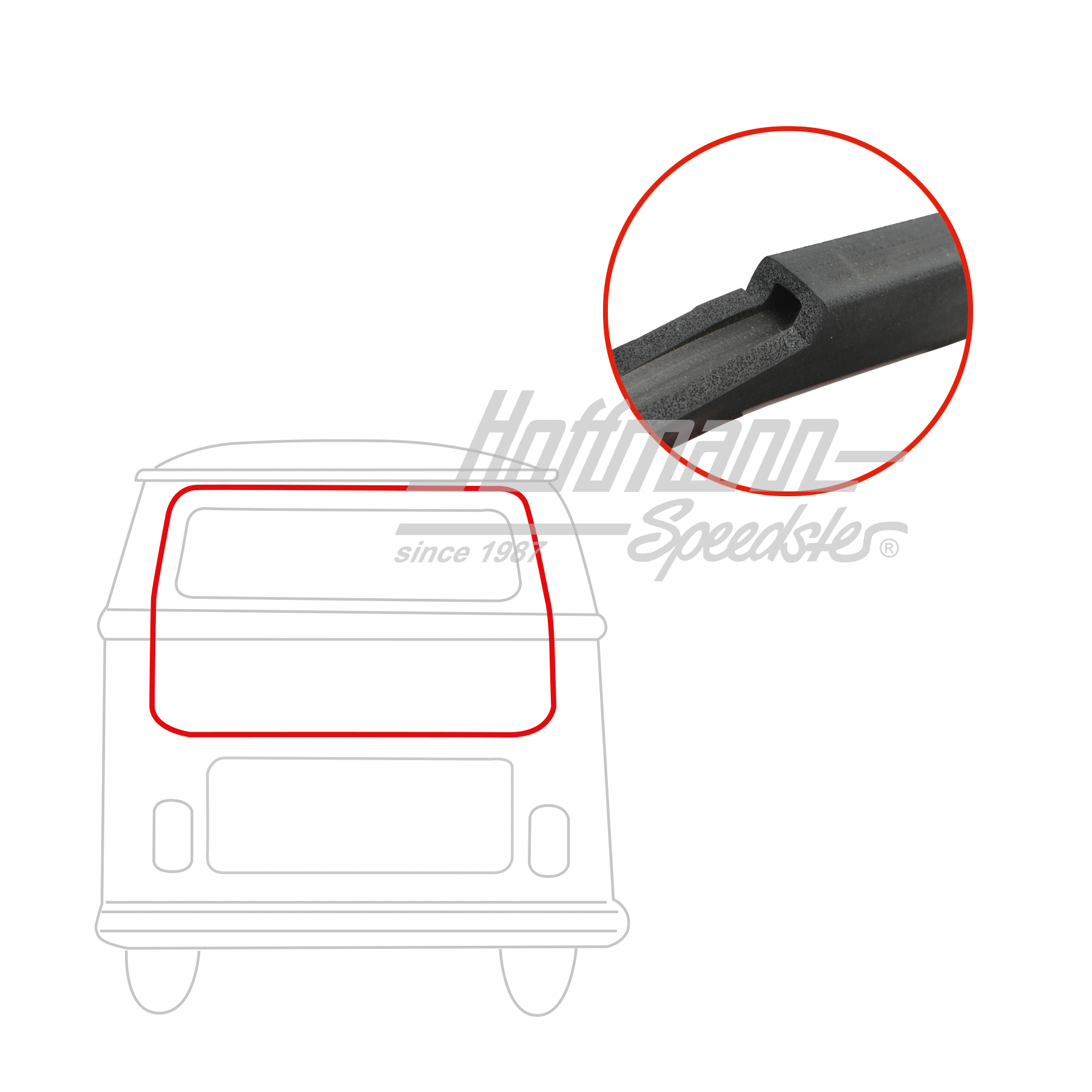 Guarnizione portellone posteriore, Furgone T2, 8.71-7.79, Qualità di riproduzione
 | 211 829 193 E | 090-6130-05