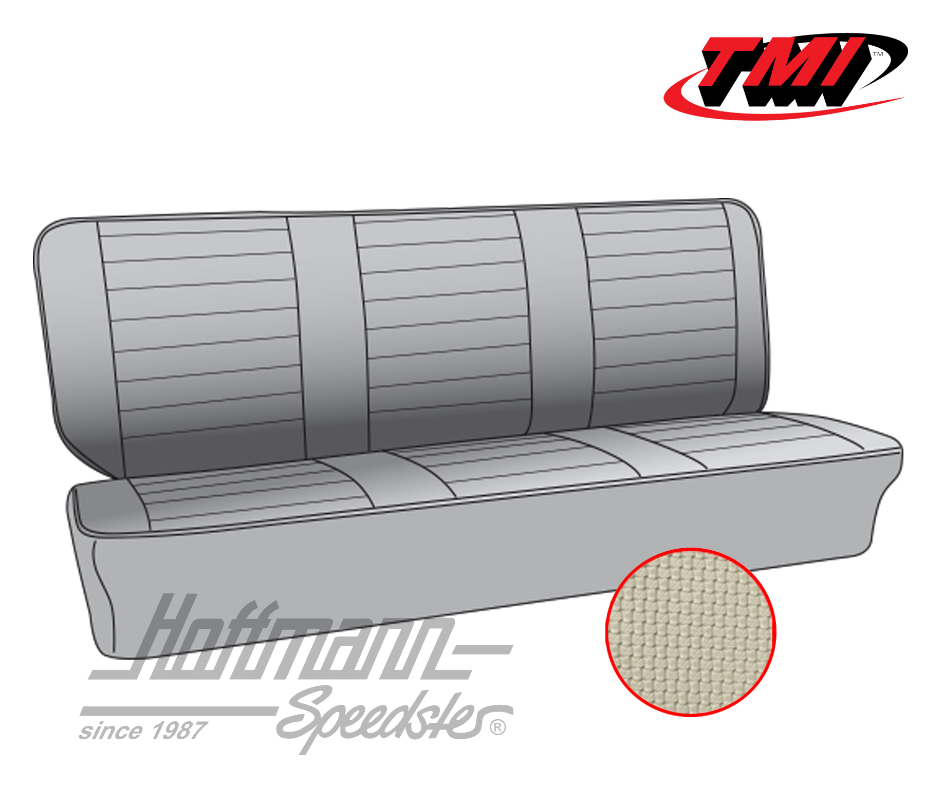 Corpisedile, panca posteriore, 73-79, bianco antico | 43-2124-05 | 098-0675-50
