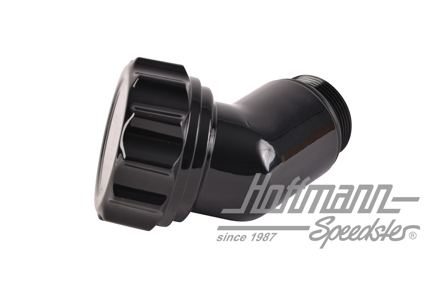 Bocchettone di riempimento d'olio, angolare, alluminio, nero                                        