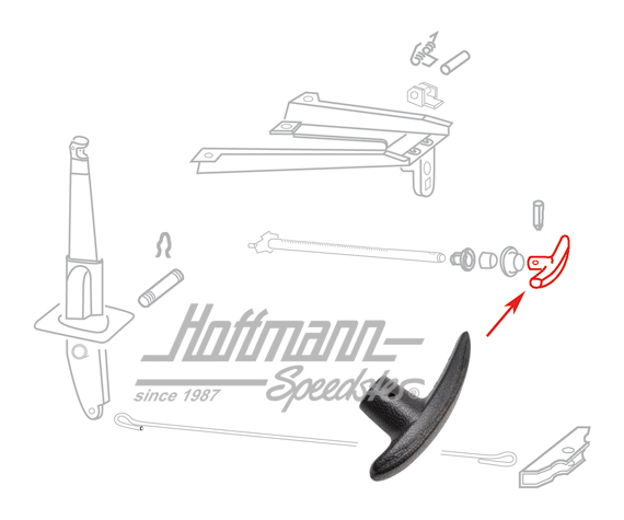 Impugnatura leva freno a mano, Furgone T2, 67-79, di serie | 211 711 421-1 | 098-0202-03