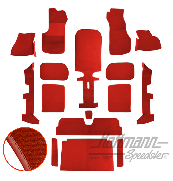 Set tappeti, Golf Cabriolet, 79-93, rosso chairo |  | 180-3010-65