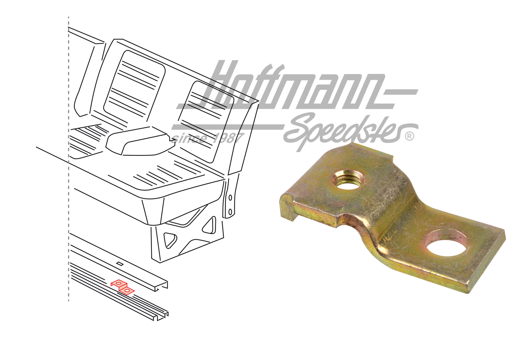 Supporto, guida del sedile, panca Caravelle | 253 883 867 | 360-6180-30