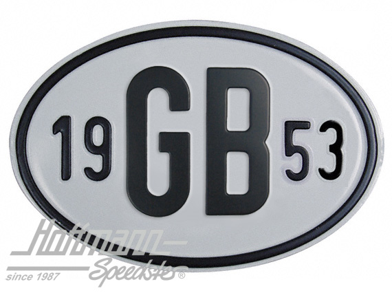 Targa sigla internazionale "GB" (Gran Bretagna), "1953", alluminio |  | 020-2404-53