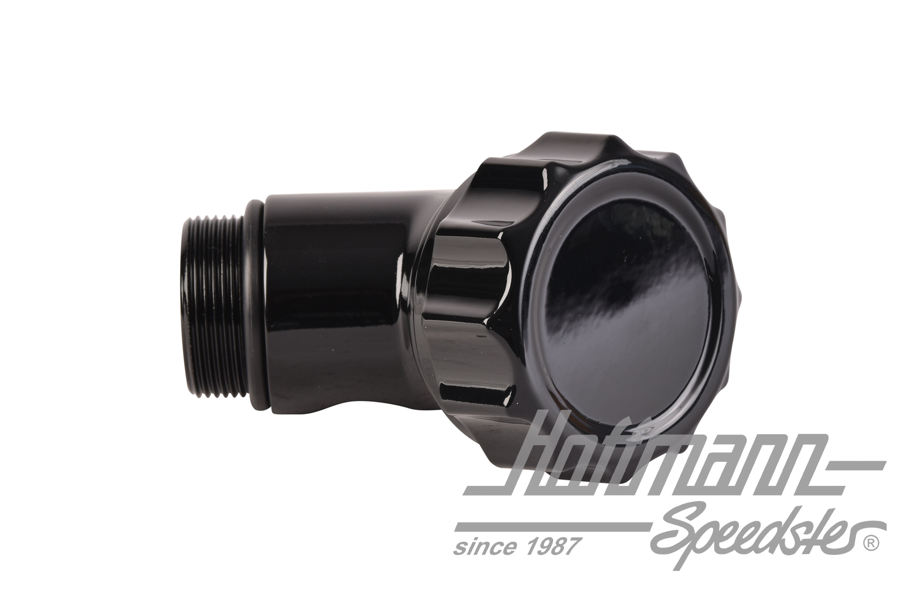 Bocchettone di riempimento d'olio, angolare, alluminio, nero                                        