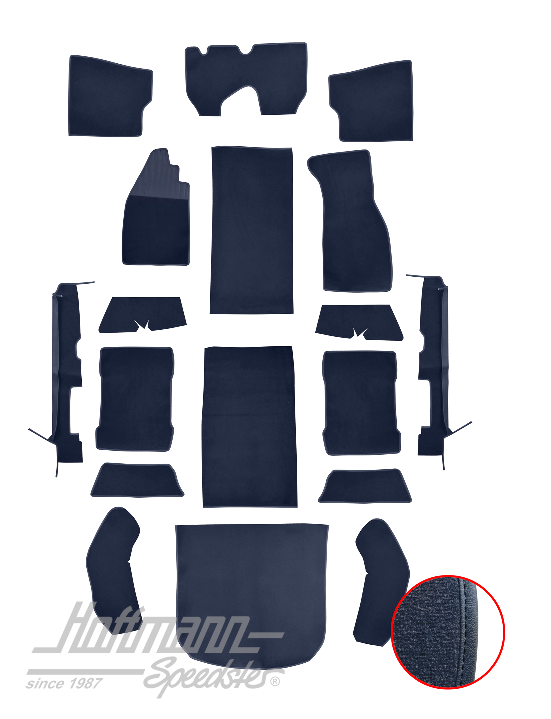 Set tappeti, Maggiolino Berlina, 8.72-, blu |  | 026-5824