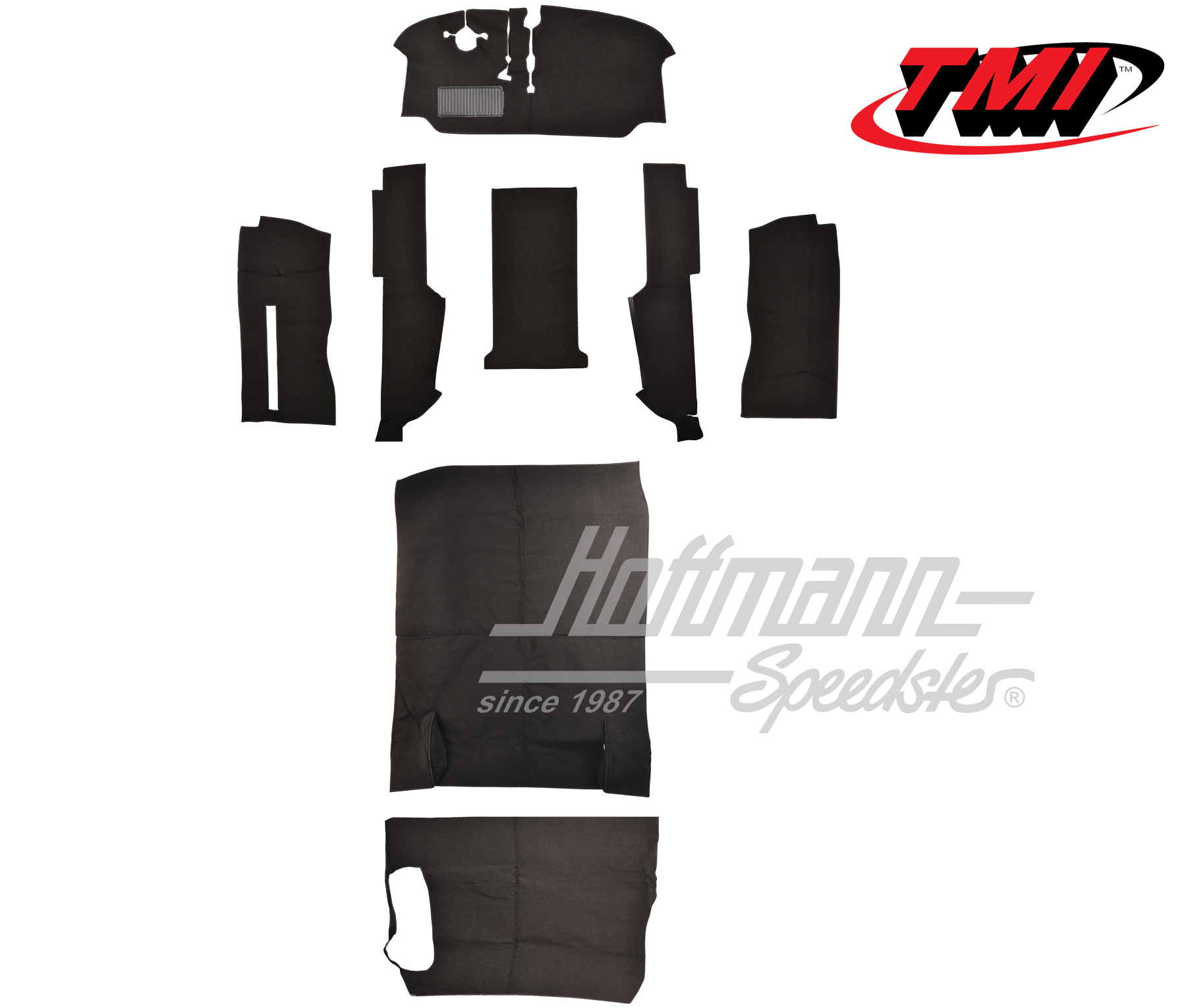 Set tappeti, Furgone T2, 8.72-, nero | 34-F2106-301 | 098-0020