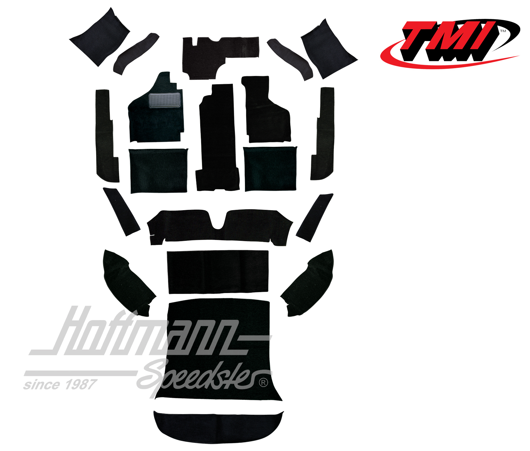 Set tappeti, Karmann Ghia Coupé, nero, 8.68- | 34-F1524-801 | 066-0043-50