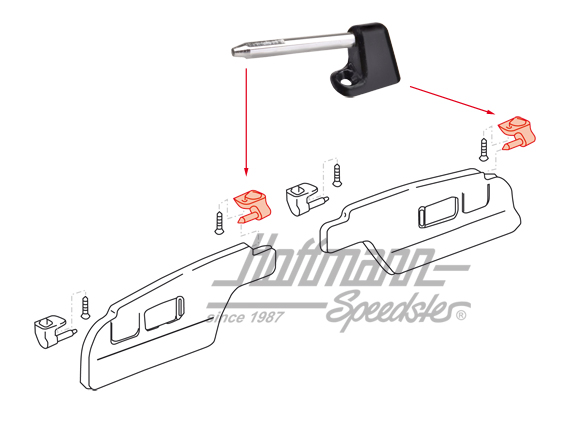 Supporto visiera parasole, 911, destra                                                              
