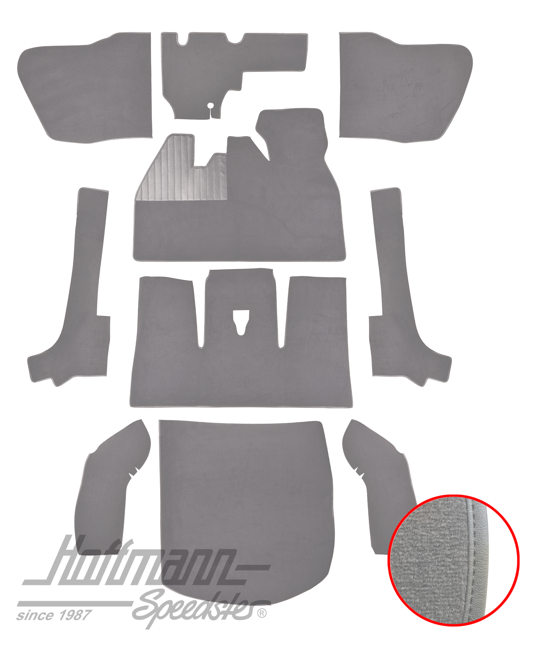 Set tappeti, Cabriolet,8.66-7.70, grigio |  | 026-5923