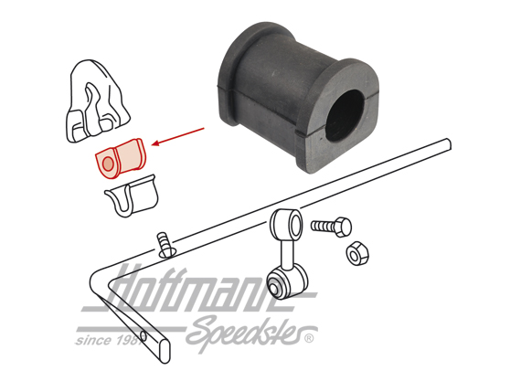 Cuscinetto in gomma, stabilizzatore, posteriore, 18 mm                                              