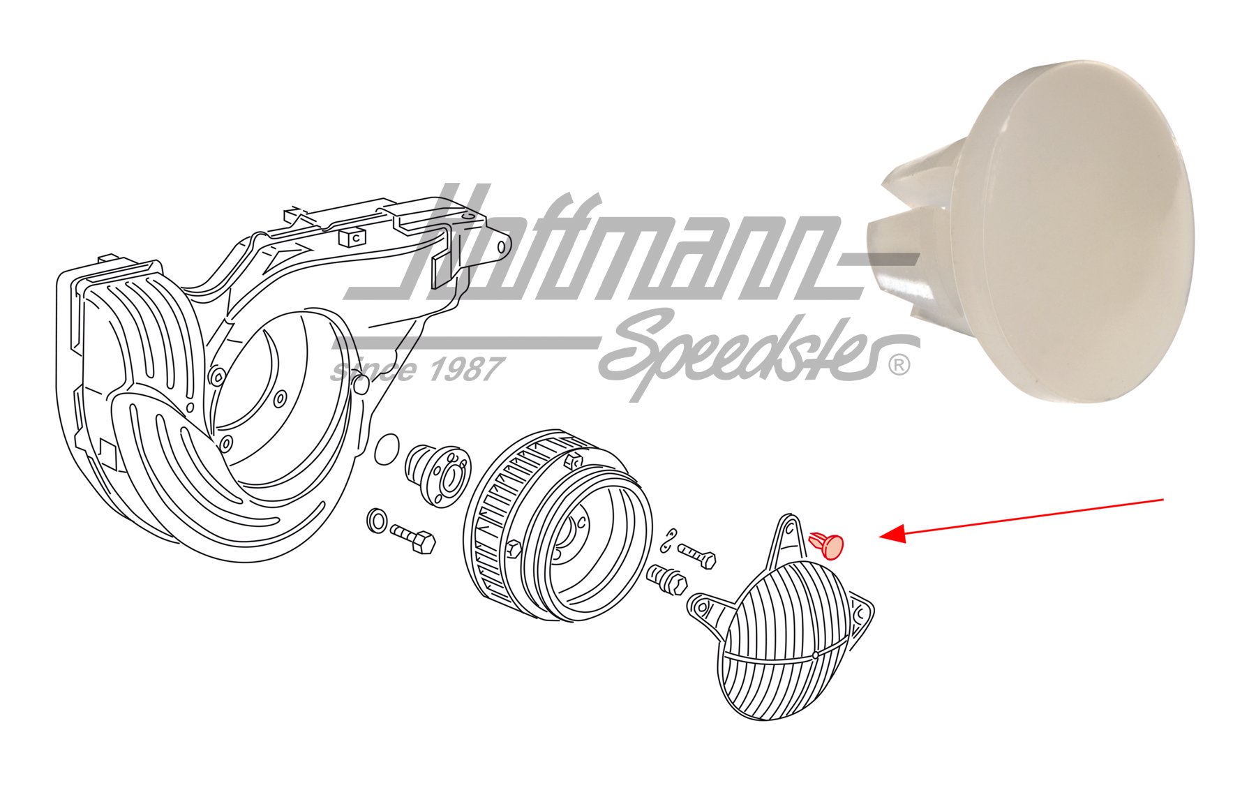 Tappo, alloggiamento
 del ventilatore
, Bus T3, CT | 271 821 890 | 307-0103