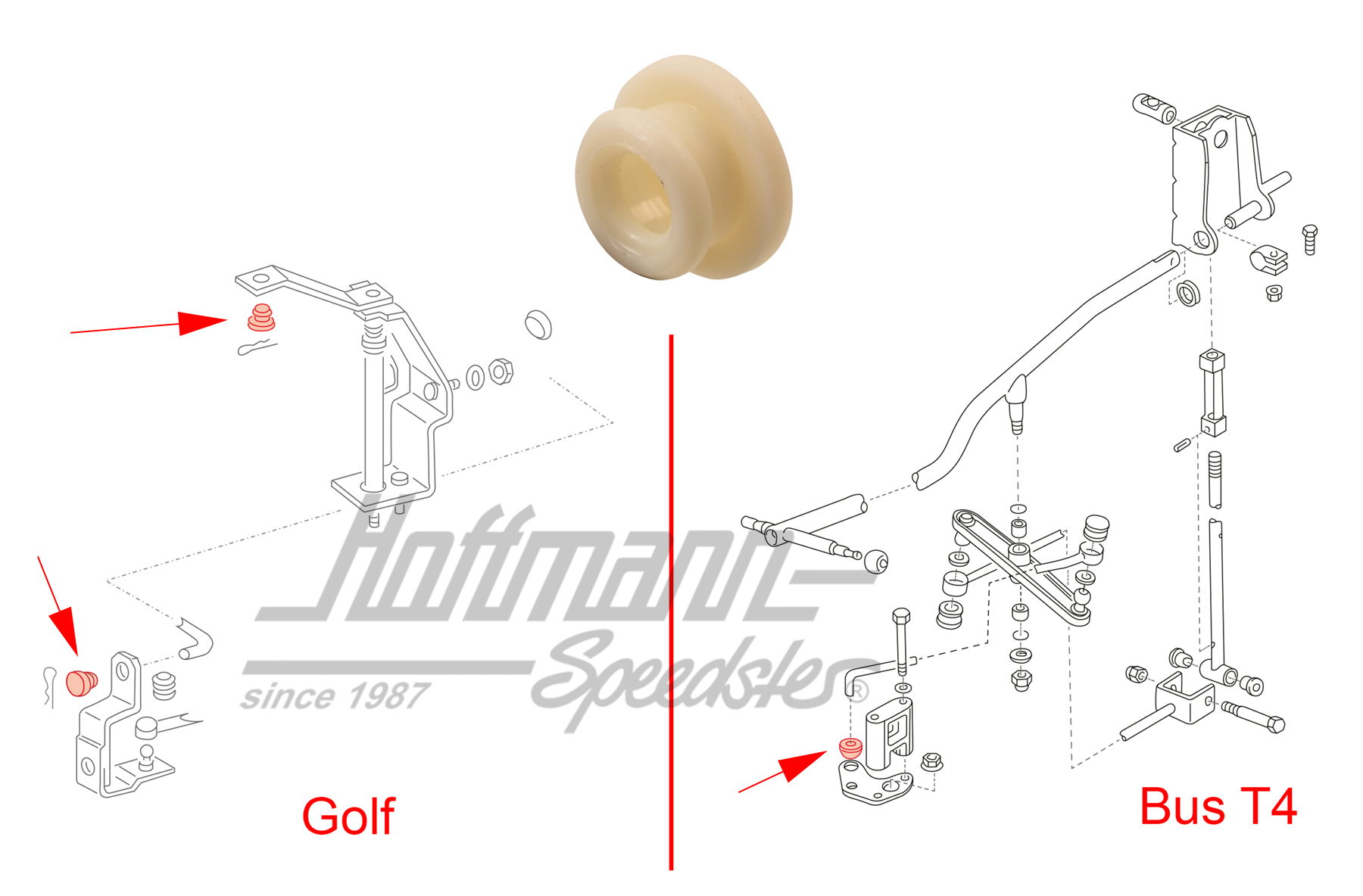 Boccola, leva del cambio, Golf/Furgone T4 | 171 711 181 | 170-2010-09
