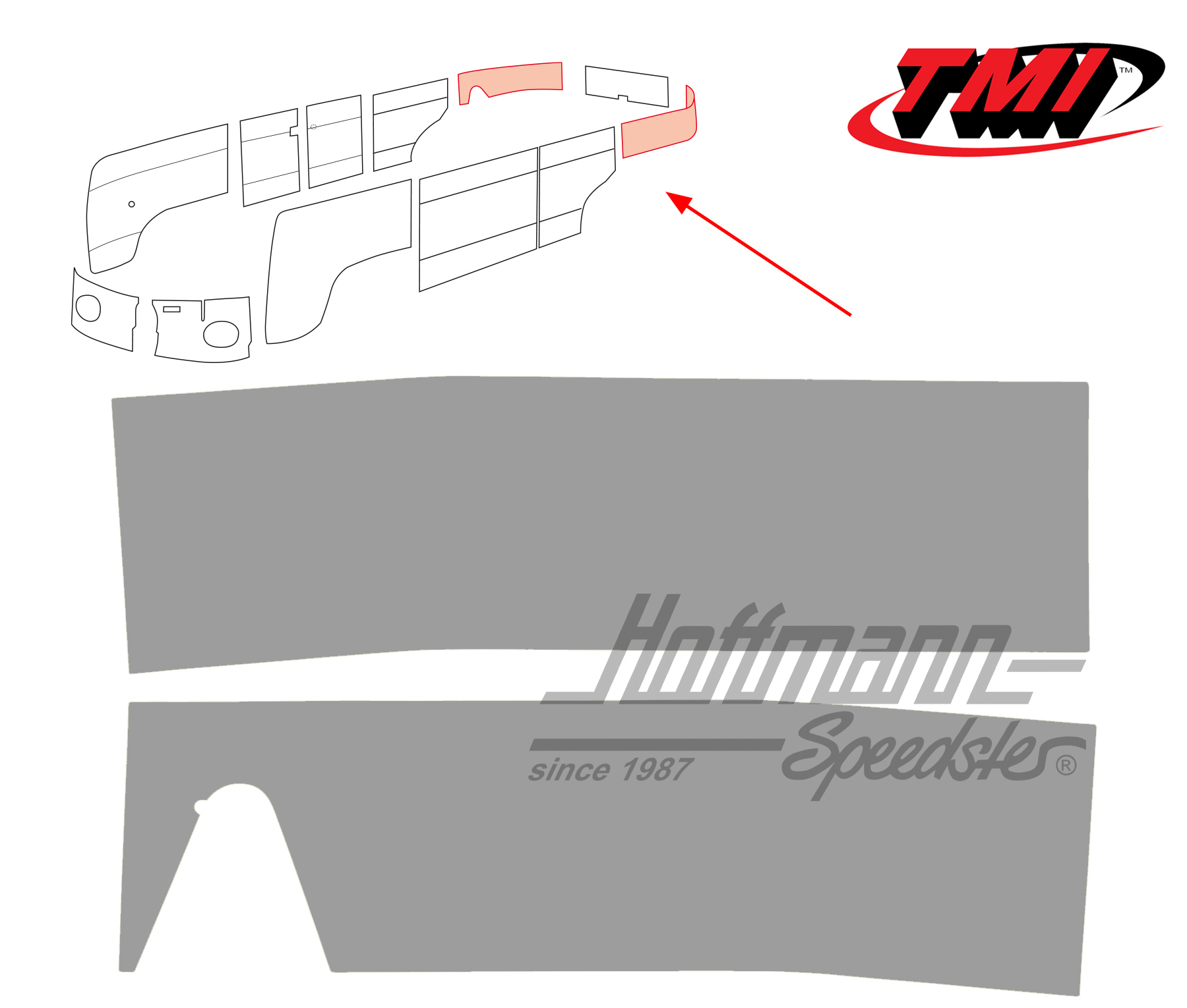 Pannelli laterali, posteriore, 55-62, grigio | 10-2141-16 | 098-0582-03