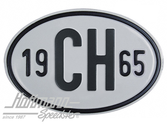 Targa sigla internazionale "CH" (Svizzera), "1965", alluminio |  | 020-2401-65