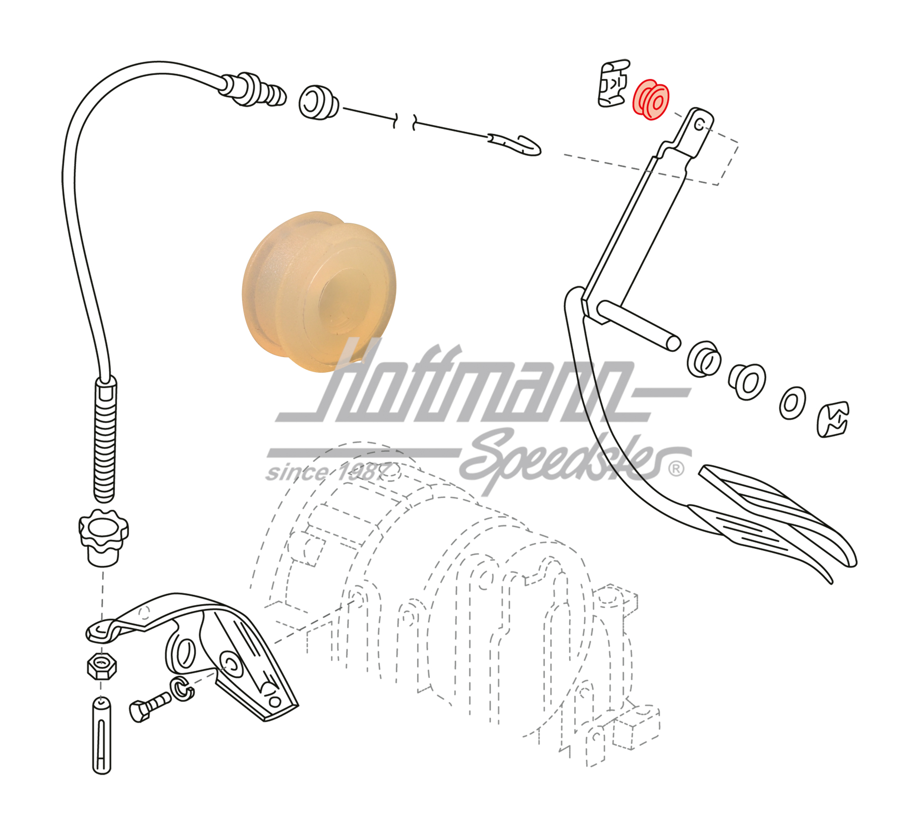 Boccola in gomma, pedale dell'acceleratore/automatico | 823 721 567 | 170-0020-10