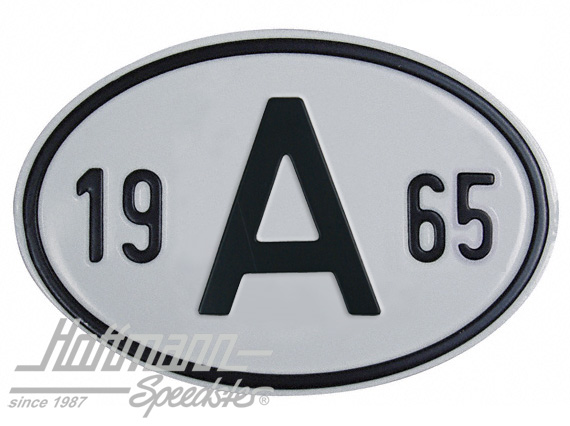 Targa sigla internazionale "A" (Austria), "1965", alluminio |  | 020-2398-65