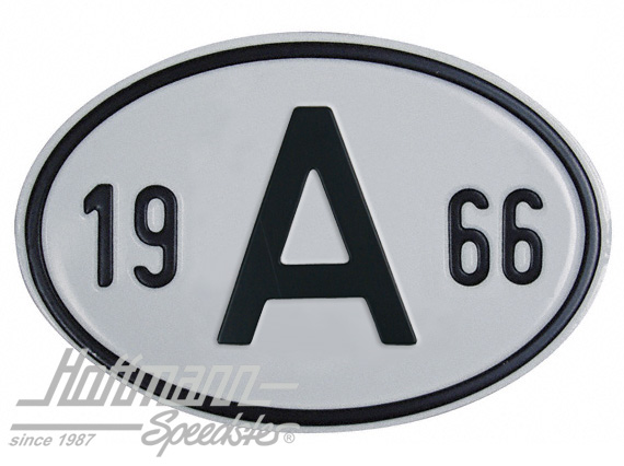Targa sigla internazionale "A" (Austria), "1966", alluminio |  | 020-2398-66