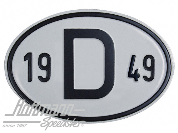 Targa sigla internazionale "D" (Germania), "1949", alluminio |  | 020-2396-49