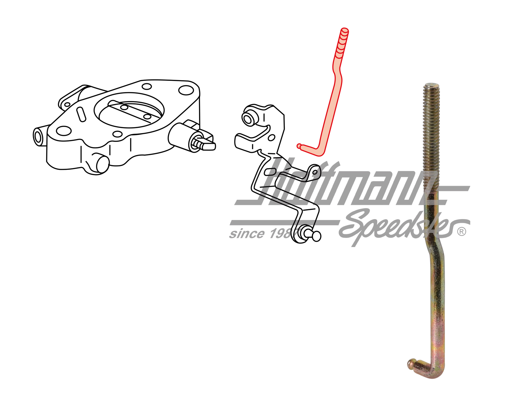 Barra, valvola a farfalla
, inferiore, 34/40PDSIT | 021 129 255 A | 092-2100-40