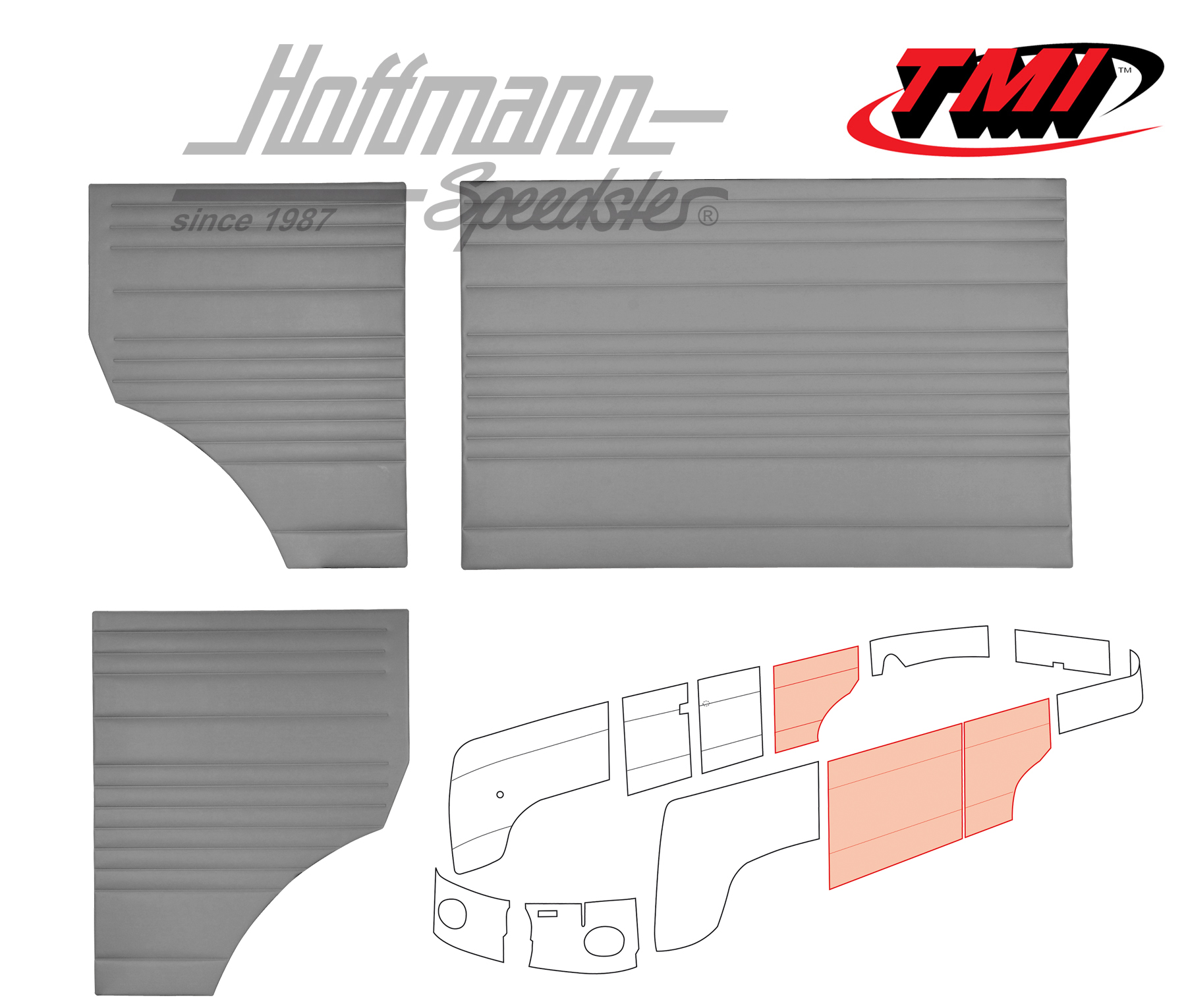 Pannelli laterali, centro, 55-62, grigio | 10-2112-16 | 098-0576-03