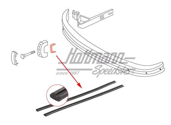 Profilo, respingente de paraurti, 8.71-7.74 | 141 707 241 B | 060-0063-04