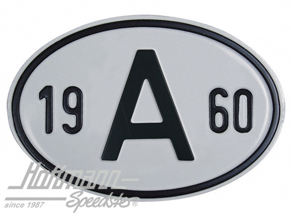 Targa sigla internazionale "A" (Austria), "1960", alluminio |  | 020-2398-60